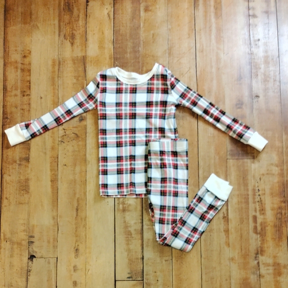 Old Navy Pajama Set 4T Plaid Christmas Holiday Cotton Unisex Boy Girl - Picture 1 of 5